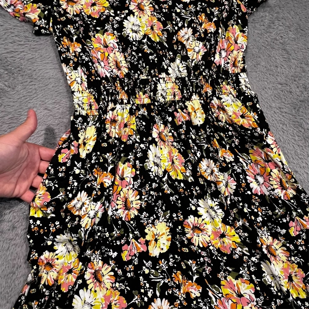 Lane Bryant Fit Flare Dress Womens 10 12 Floral Midi Pockets Rayon Cottagecore - Picture 4 of 16